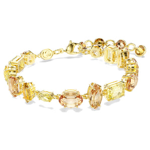 Braccialetto Swarovski Gema Taglio misto, Giallo, Placcato color oro