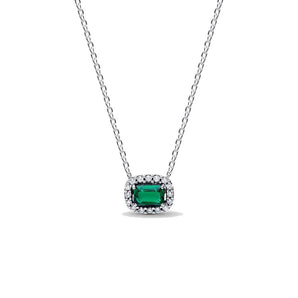 Collana Punto Luce Rettangolo Verde