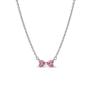 Collana Fiocco Luminoso Rosa