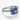 Anello Punto Luce Quadrato Blu Grande (Misura 54)