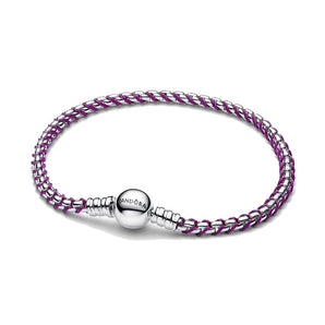 Bracciale Intreccio Tessuto Viola (Misura 16 cm)