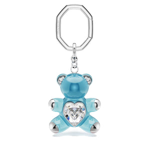 Portachiavi Swarovski Teddy Orso, Blu, Placcato rodio