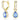 Orecchini pendenti Chroma Taglio Pear, Blu, Finitura oro 18K