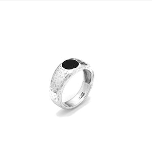 Anello martellato onice