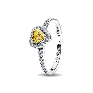 Anello Cuore in Rilievo Giallo (Misura 54)