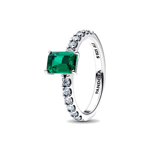 Anello Taglio Baguette Verde (misura 56)