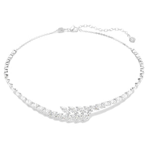 Collana Mesmera Taglio Marquise, Bianca, Placcato rodio