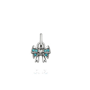 Mini charm fiocco cristal azzurro