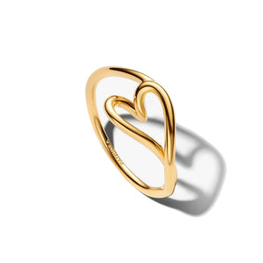 Anello Cuore Piccolo Linea Sinuosa (Misura 52)