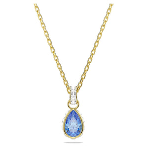 Pendente Chroma Taglio Pear, Blu, Finitura oro 18K