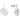 Orecchini Swarovski a goccia  buco Further, bianco, Placcatura rodio