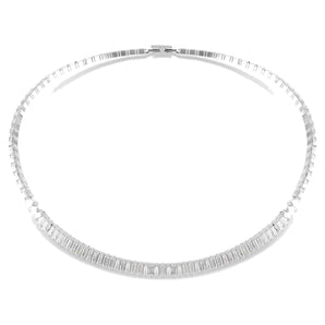 Collana Swarovski Matrix Taglio baguette, Bianca, Placcato rodio