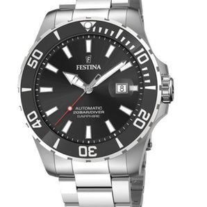 Orologio Festina automatico nero da uomo cinturino acciaio