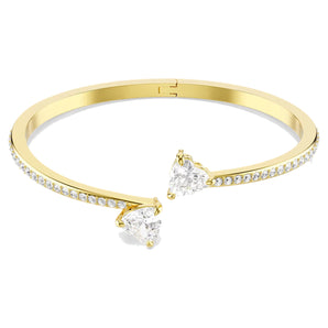 Bracciale Swarovski rigido Mesmera Cuore, Bianco, Placcato color oro (Misura L)