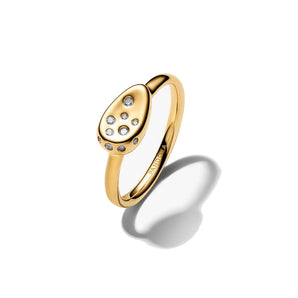 Anello Sigillo Piccolo con Pietre Luminose (Misura 54)
