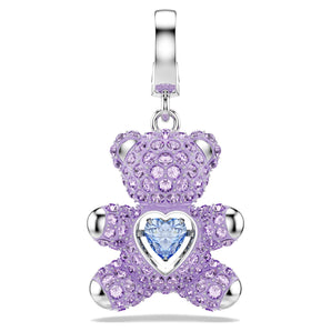 Charm Idyllia Taglio misto, Orsetto, Viola, Placcato rodio