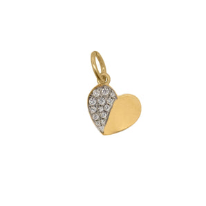 Charm Bar Rue Des Mille argento dorato a cuore con zirconi