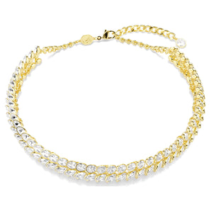 Girocollo Swarovski Idyllia Taglio Oval, Bianco, Placcato color oro