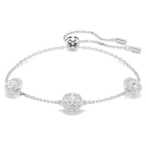 Braccialetto Swarovski Una Angelic Taglio Round, Motivi a doppia faccia, Bianco, Placcato rodi