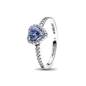Anello Cuore in Rilievo Blu (Misura 60)