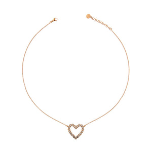 Girocollo catena sottile e Cuore con Zirconi