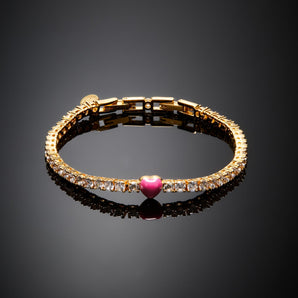 Bracciale Chiara Ferragni brand tennis cuoricino pink