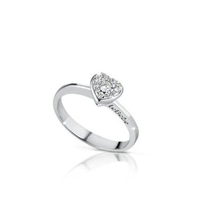 Anello oro bianco maschietto in oro rosa e toppetta di diamanti