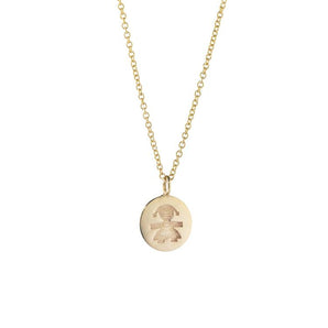 Collana in oro giallo con
pepita femminuccia incisa