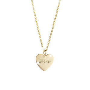 Collana in oro giallo,
cuore con leBebé inciso