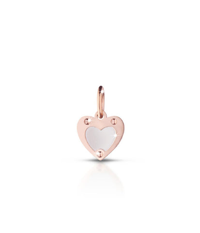 Cuore in oro rosa e argento