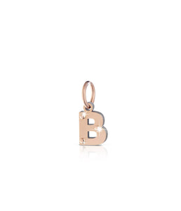Lettera B in oro rosa e argento