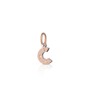 Lettera C in oro rosa e argento