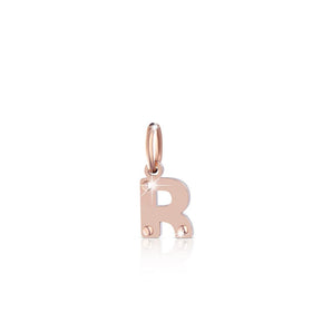 Lettera R in oro rosa e argento