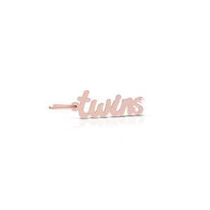 Scritta twins in oro rosa e argento