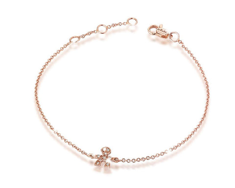 Bracciale maschietto oro rosa
con pavé di diamanti