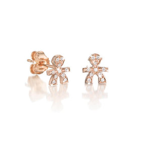 Orecchino Maschietto oro rosa con diamanti