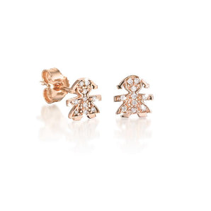 Mono orecchino
femminuccia oro rosa
con pavé di diamanti