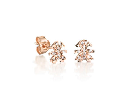 Mono orecchino
femminuccia oro rosa
con pavé di diamanti