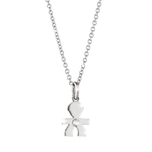 Pendente maschietto oro bianco
con diamante