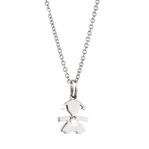 Pendente femminuccia oro bianco
con diamante
