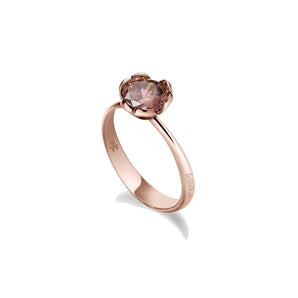 Anello Le Bebé Oro Rosa e Rodolite Bordeaux di sintesi