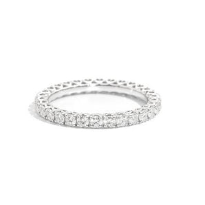 Anello veretta in oro bianco 18 Kt e diamanti taglio brillante Ct. 0,99