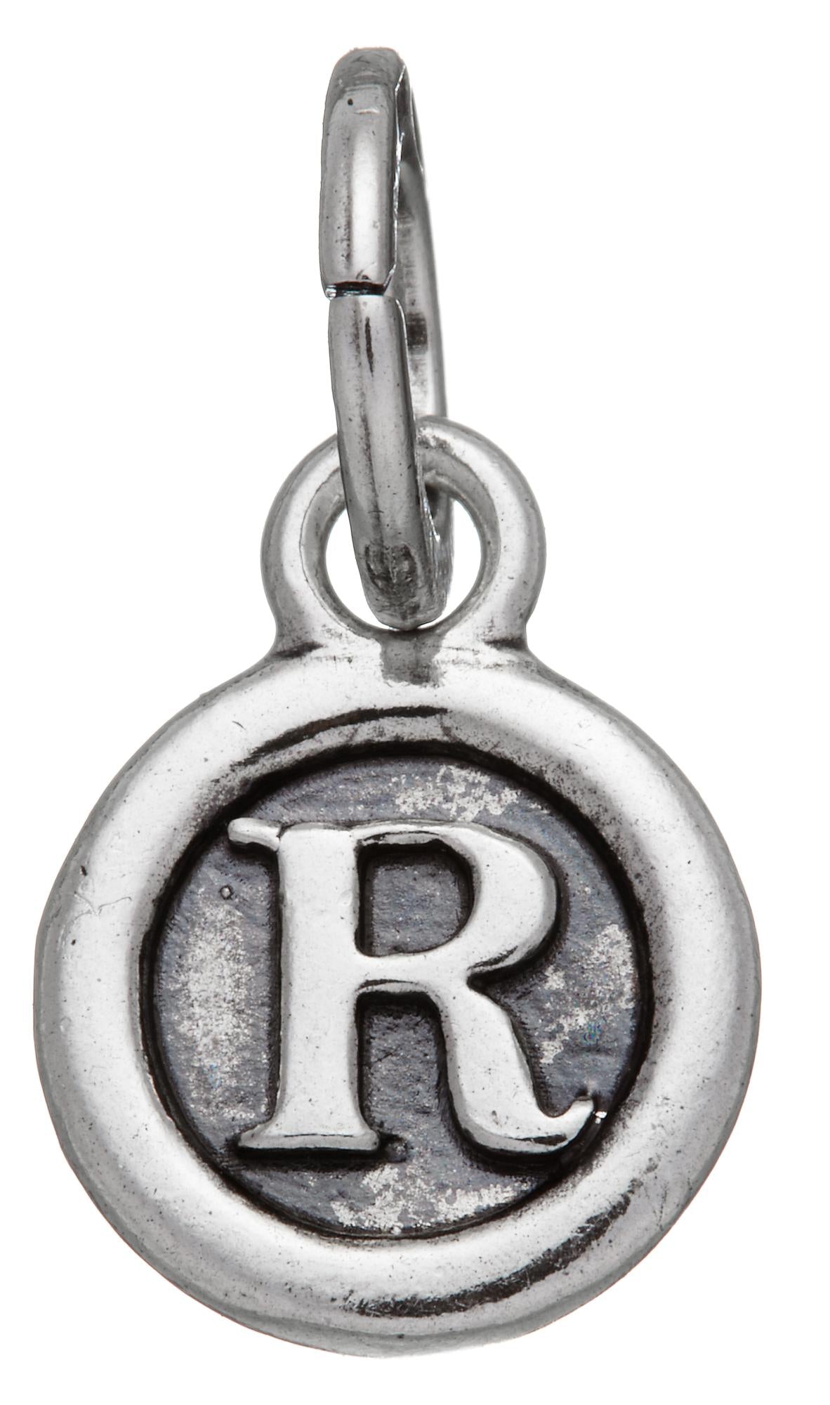 Charm Giovanni Raspini lettera a bottone "R"