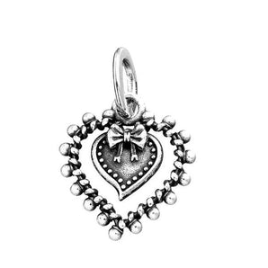 Charm Raspini cuore votivo fiocco