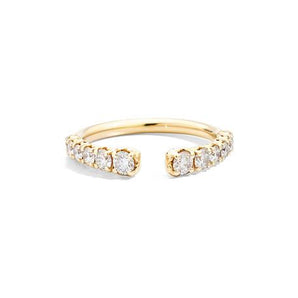 Anello Recarlo veretta aperta a scalare, oro giallo 18 kt e diamanti naturali taglio brillante Ct. 0,66