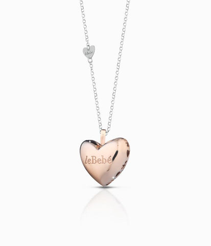 Collana Le Bebé a cuore in argento bagnato su oro rosa SNM014